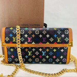 LOUIS VUITTON Black Multicolor Wallet on Chain